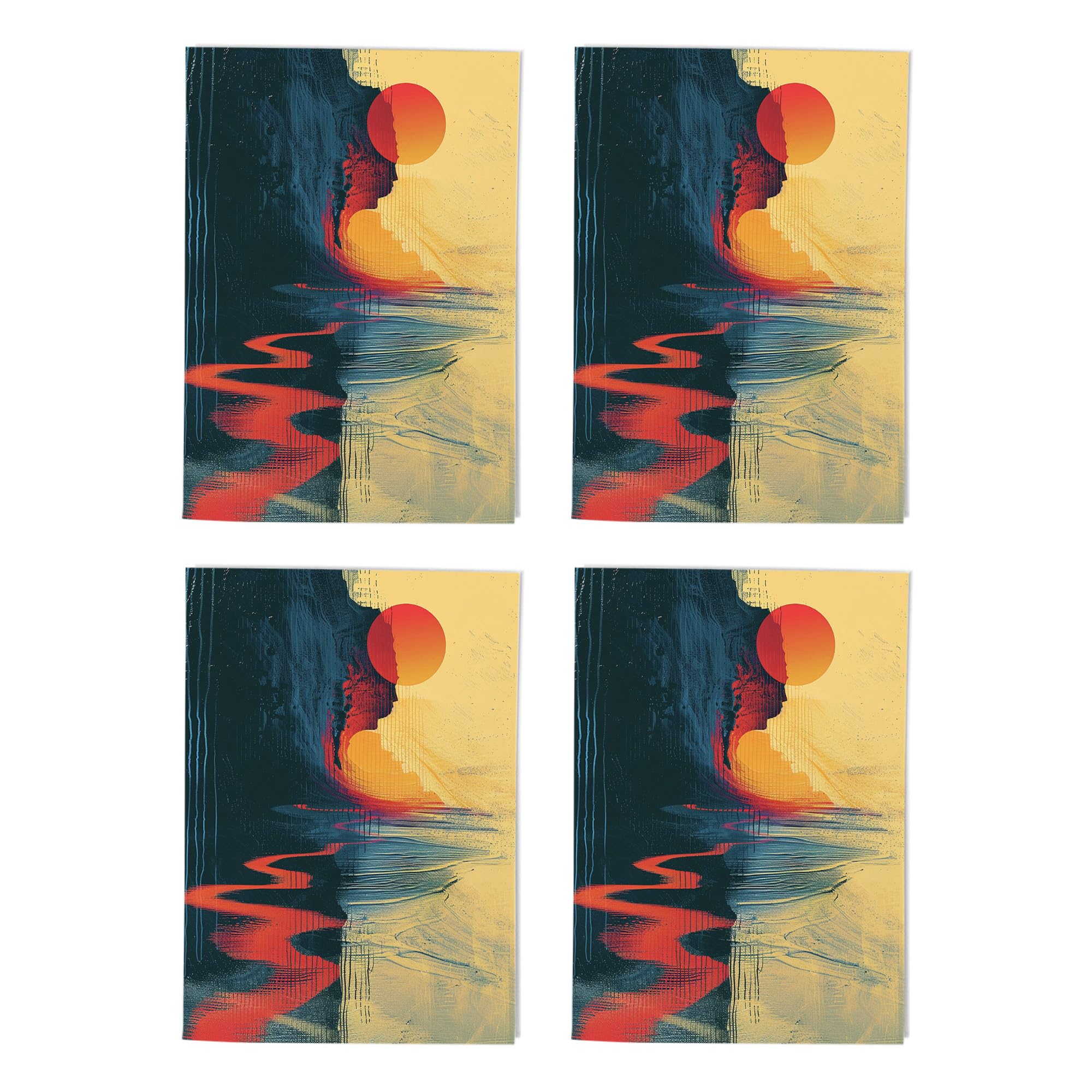 Thailand Coastal Sunset Art Cards Multipack of 4 Seaside Landscape Greeting Cards For Any Occasion Blank Inside A6 10 x 15 cm
