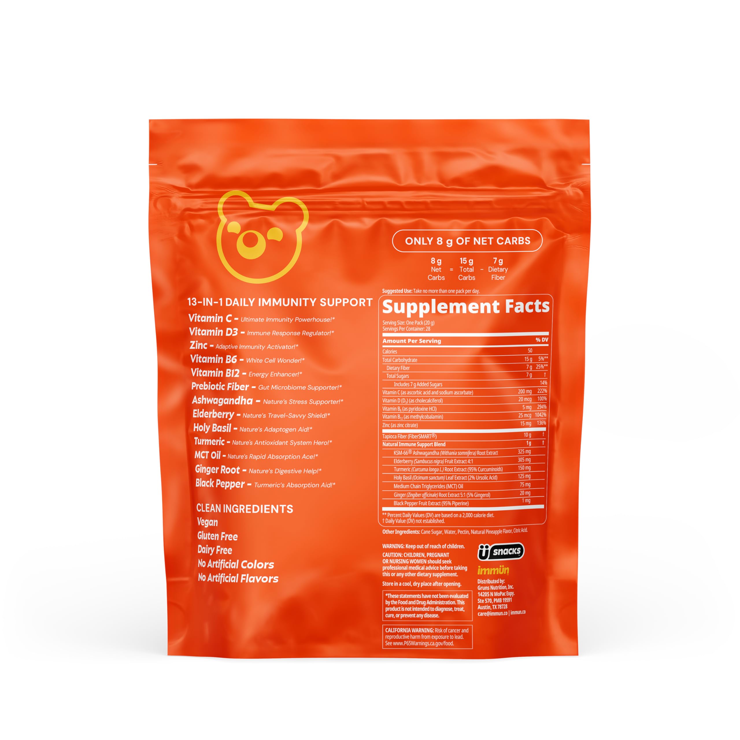Grüns Immun Immunity Gummies with Vitamin C, Daily Immune Support, 28 ct — Amazon image 9