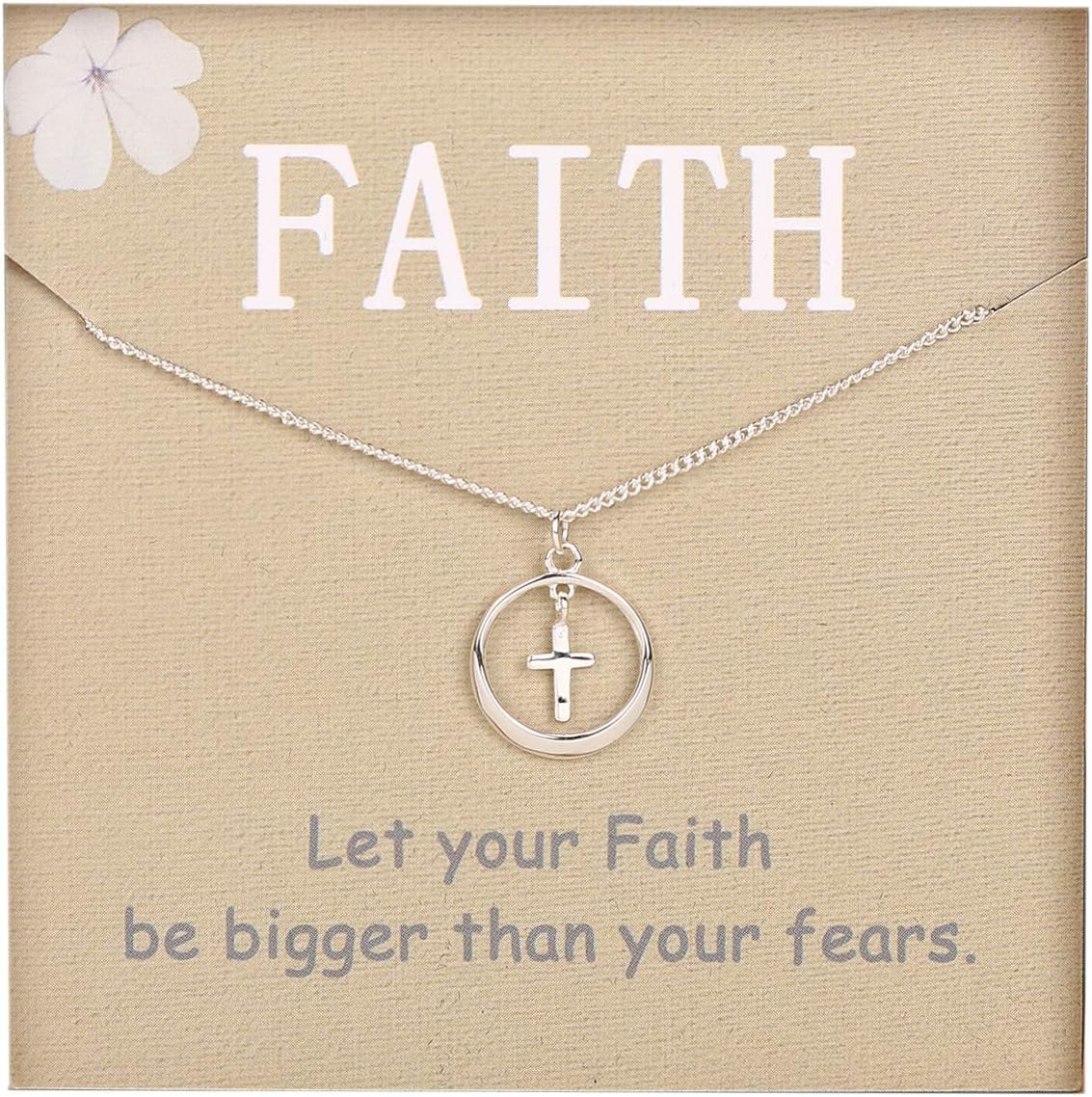 UnijewSmall Cross Necklace for Women and Girls, Christian Gifts for Easter, First Communion, Confirmation, Baptism, Sterling Silver Dainty, Tiny Pendant Jewelry, Religious Gift for Catholic Birthday