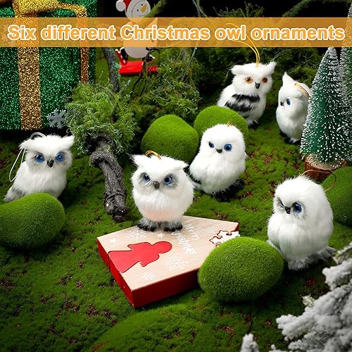 Miniatura 4 de Adornos de animales del bosque de felpa de piel sintética, lindos adornos colgantes para árbol de Navidad, decoración de árbol de Navidad, estilo