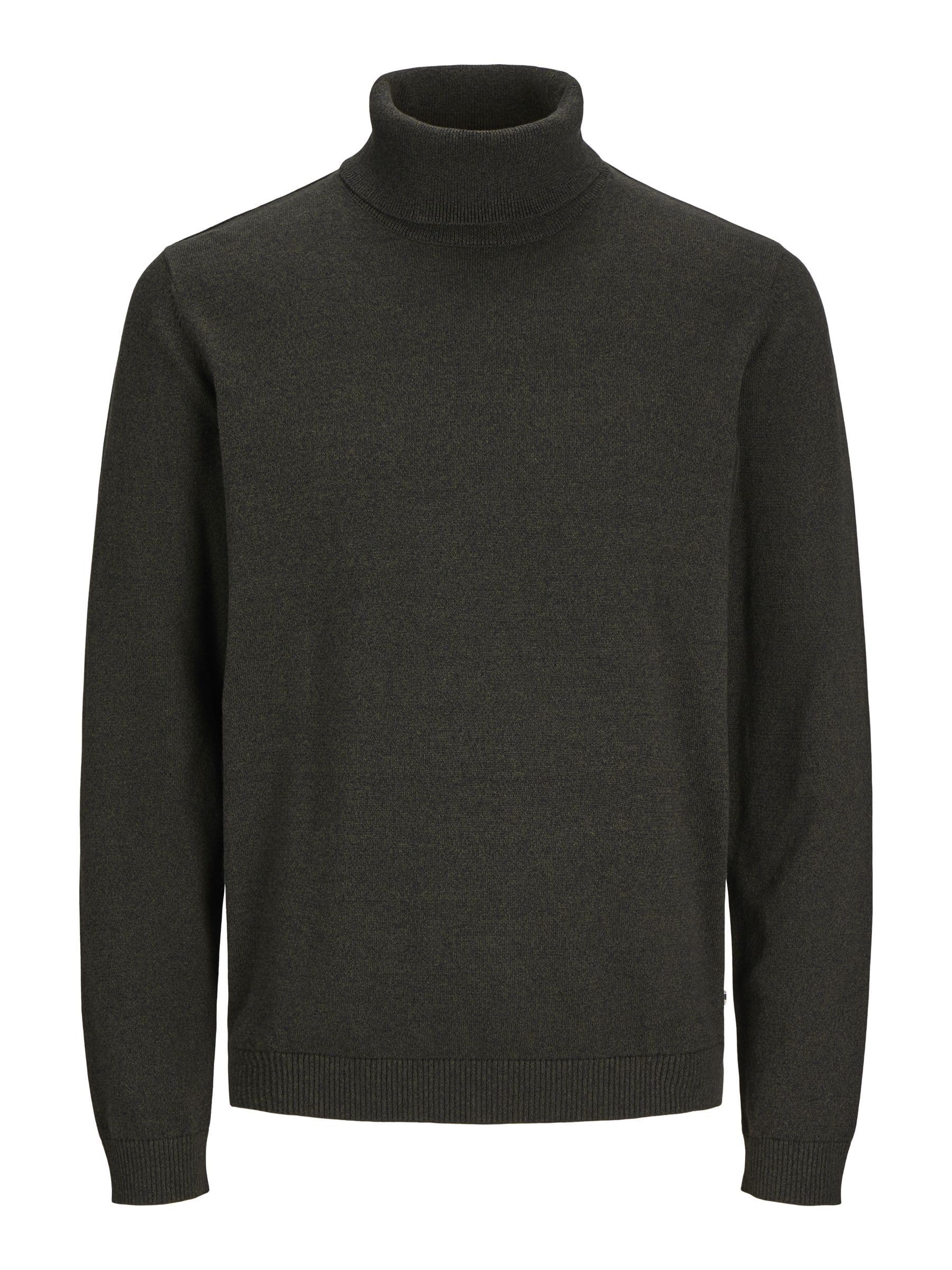 Jack & Jones Jjebasic Knit Roll Neck Noos Maglione Da Uomo, Forest Night/Detail:Twisted W. Black, Xs-image