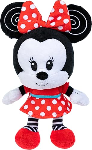 KIDS PREFERRED Disney Baby Minnie - Peluche arrugado de alto contraste, color blanco y negro, niños y niñas a partir de 0 años (81263)