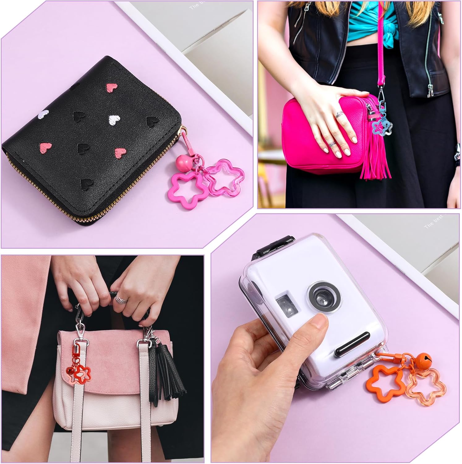 10 Pcs Star Keychain Clasp,Acrylic Star Keychain,Colorful Bell Five Pointed Stars Candy Color Clasp Clip Charm,Cute Stars Bag Charm Car Keys Backpack Keychains Decoration - Image 7