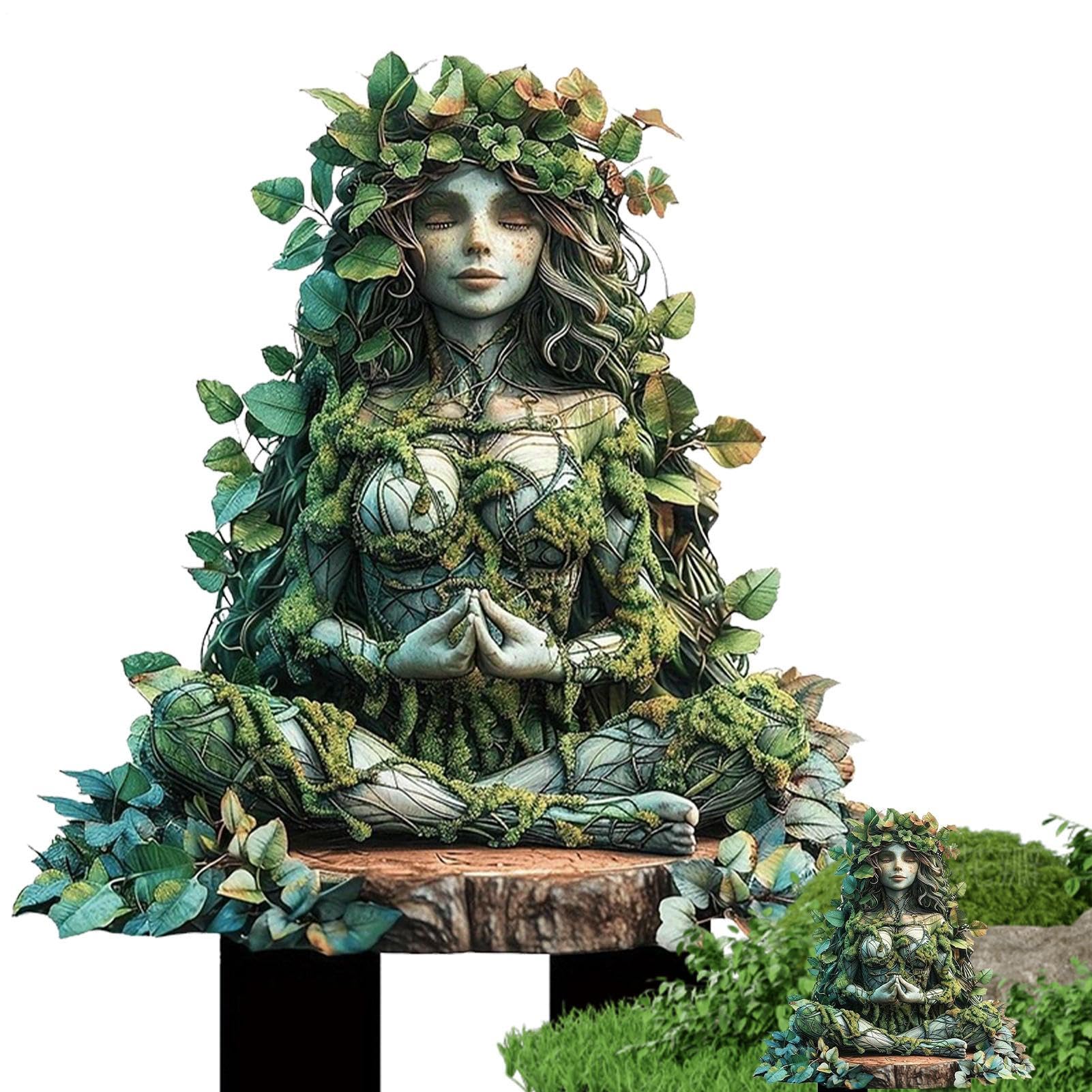 Fairy Garden Stakes Flat Decor - Elfs Gardens Stakes Acrylic 2D Flower Pot Stake - Tree Man Elfs Statue Ornaments - Fairys Statues Decor, Fairys Accessories For Outdoor Indoor Yard Lawn Pot Plants