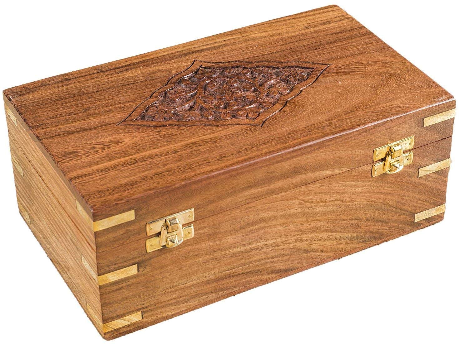 Fashion Passion India Indian Rosewood Antique Treasure Storage Chest Box for Condiment Spice&Jewellery-image-43