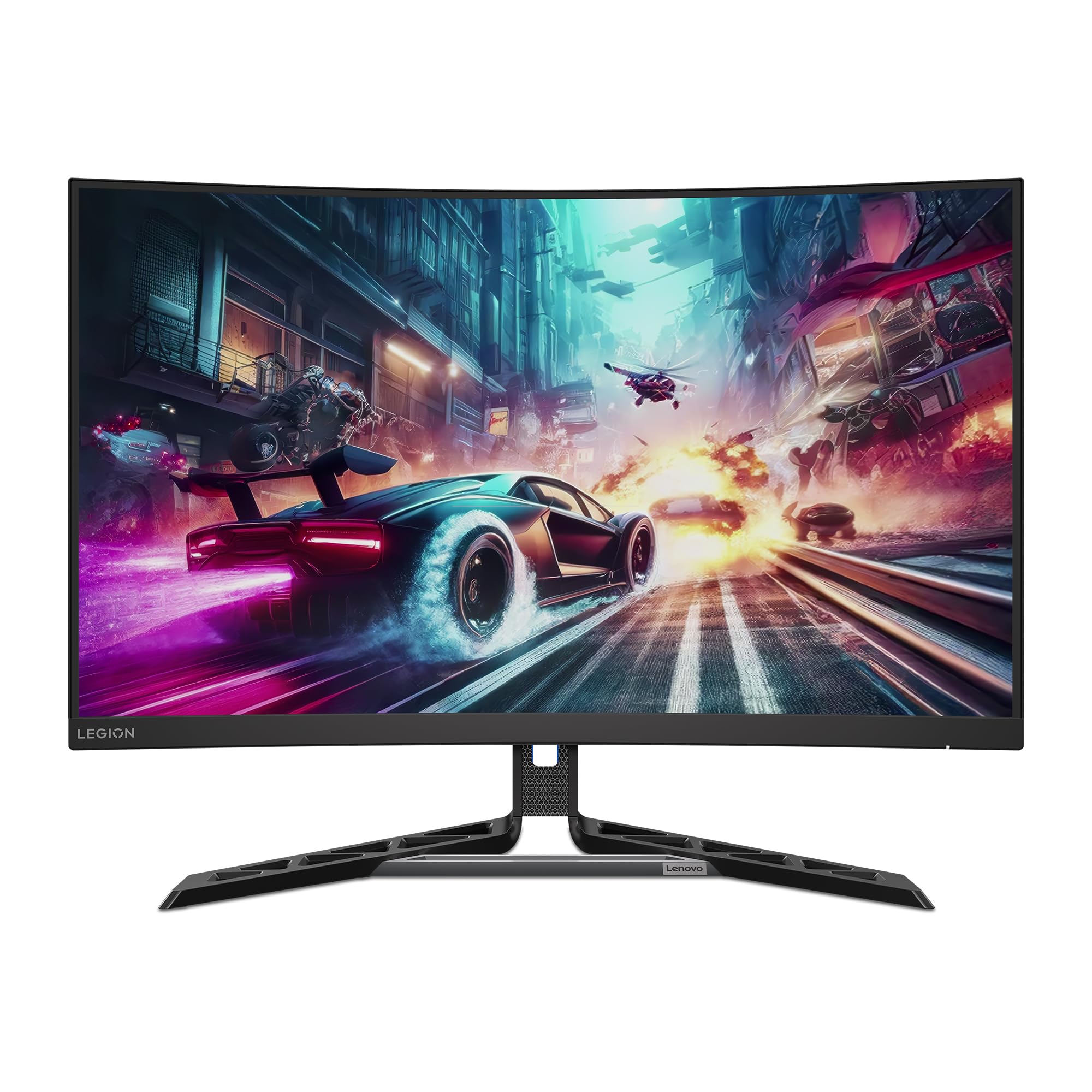 Lenovo Legion R32qc-30 - Écran Gaming de 31.5" Incurvé avec Eyesafe (QHD, VA, 180Hz, 0.5ms, HDMI+DP, Cable DP, AMD FreeSync, Haut-parleurs) Réglage en Inclinaison - Noir