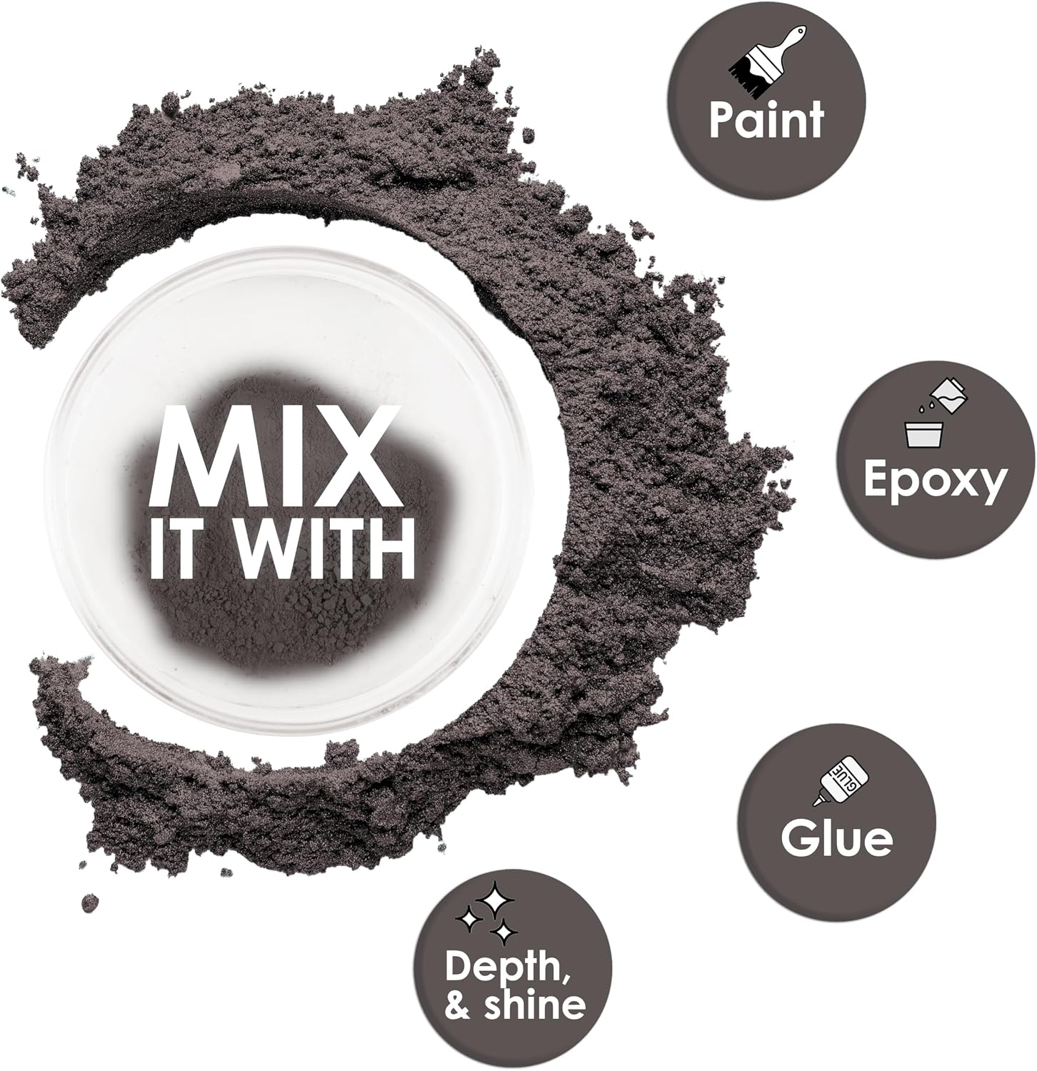 U.S. Art Supply Jewelescent Mica Pearl Pigment Powder, Pewter Grey 3.5 oz (100g) Pouch - Cosmetic Grade, Epoxy Resin Color Pigment, Mica Powder for Resin, Soap, Slime, Candle Dye, Art, Crafts