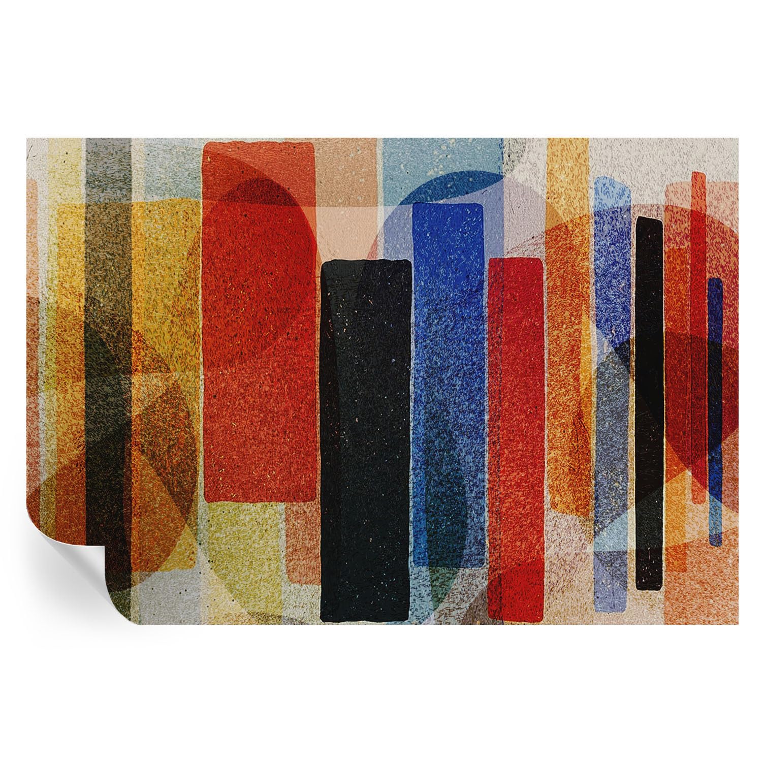 Mural geométrico de 152x104 cm con formas abstractas para renovar paredes