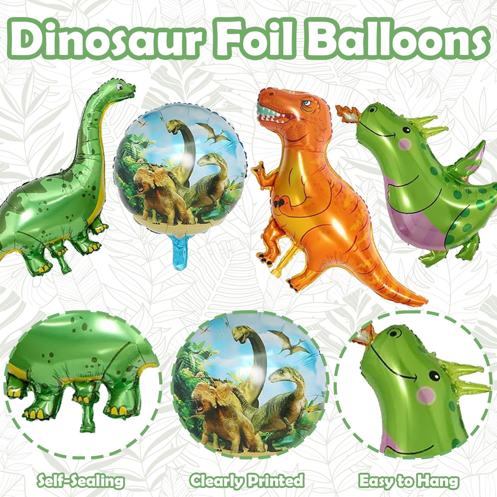 Dino Geburtstagsdeko-Set Mit Luftballons – Für Kindergeburtstag 2 Jahre In Grün