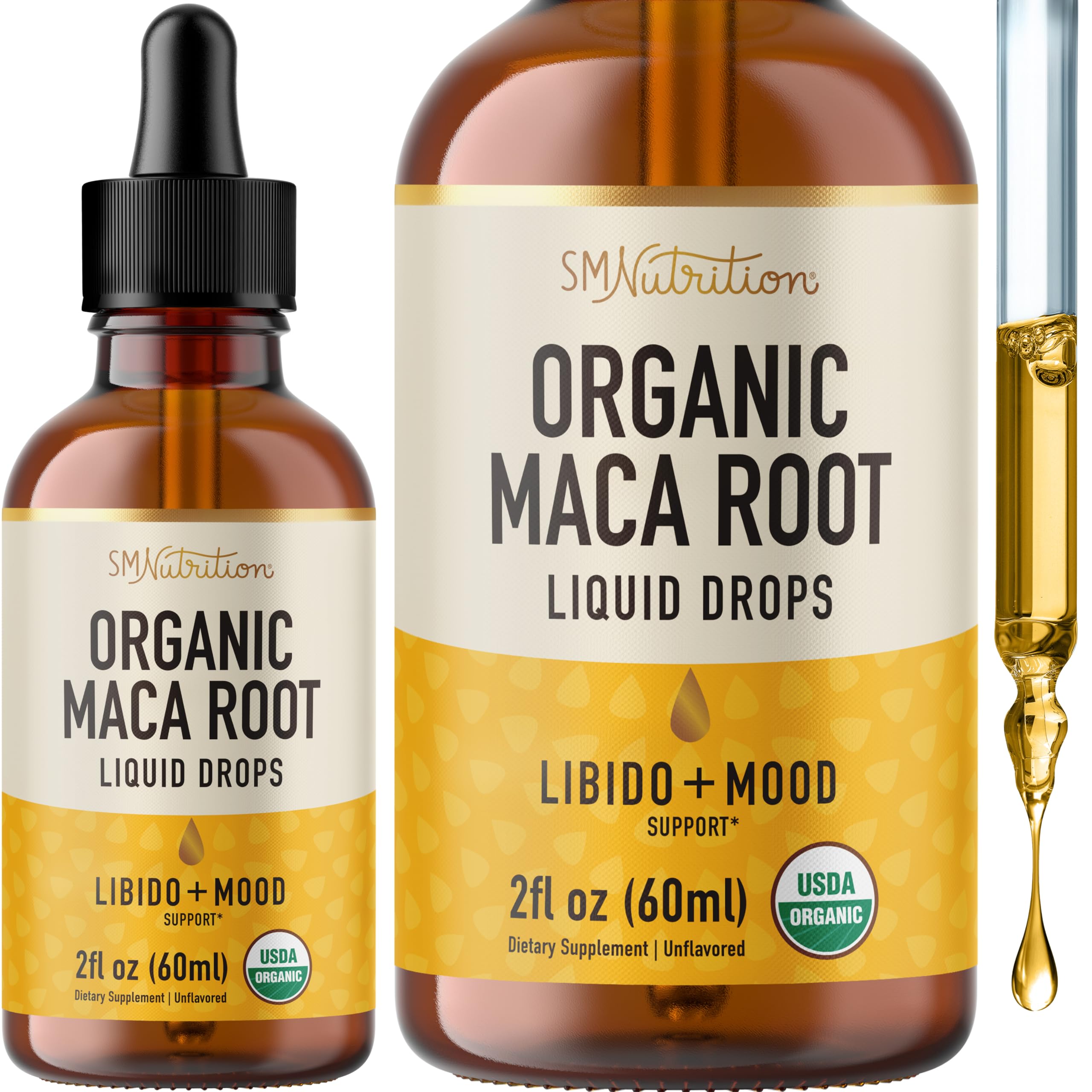 Maca Root Liquid Drops for Organic Energy Support for Women & Men | 2 Fluid Ounces | Support Hormone Balance, Mood, Energy & Fitness | Organic Maca Root for Women & Men | 4-Month Supply, 120 ServingsUSDA Organic