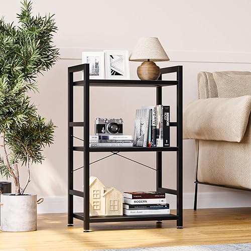 Miniatura 2 de NUMENN Estantería de 2 niveles, organizador de almacenamiento de estantería alta, estante moderno para dormitorio, sala de estar y oficina en casa,