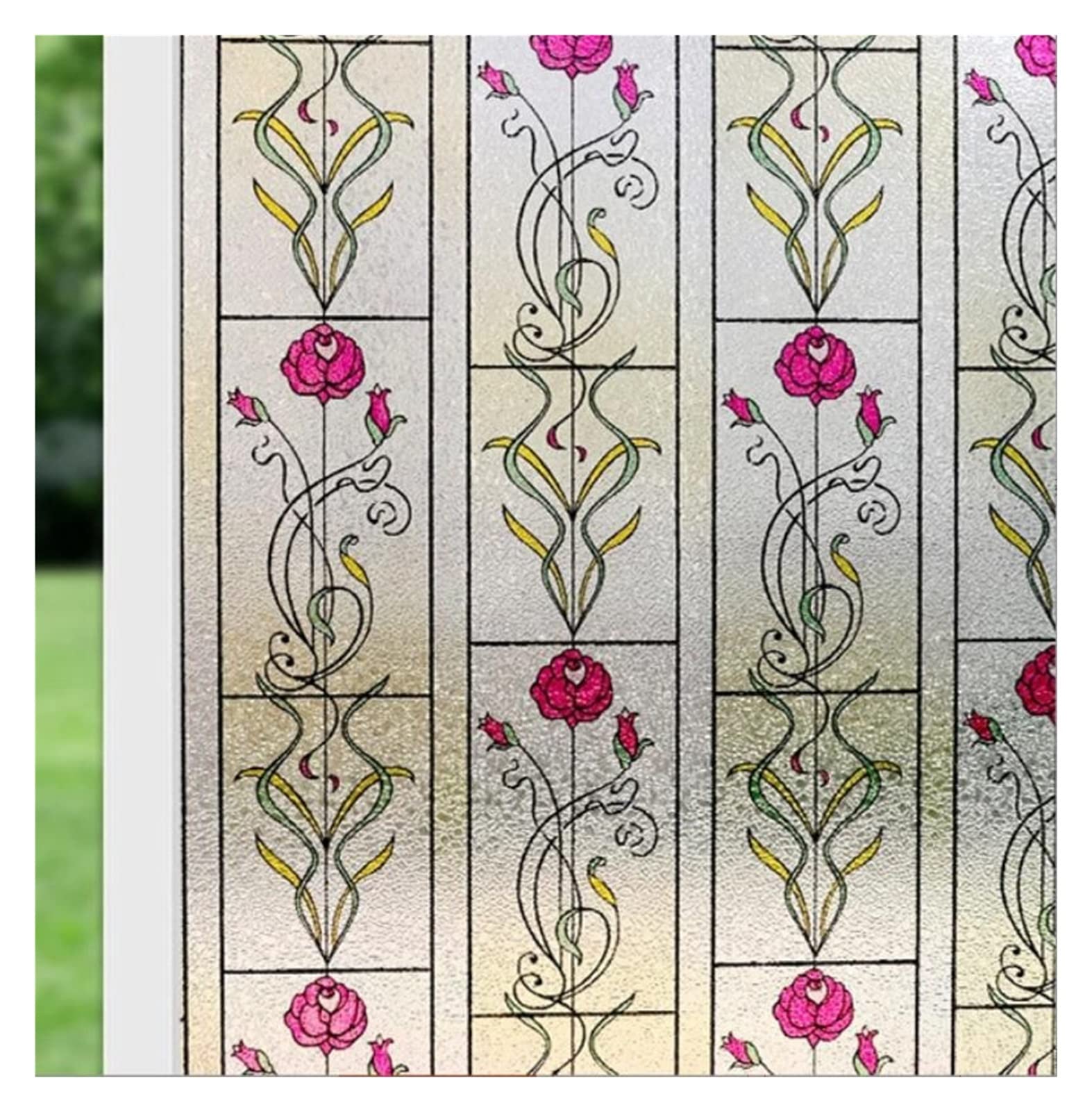 Stained Glass Window Film Window Film Non-Adhesive Static Cling Glass Film Decorative Stained Window Stickers Heat Blocker Heat Control for Home(Blue,30x200cm)