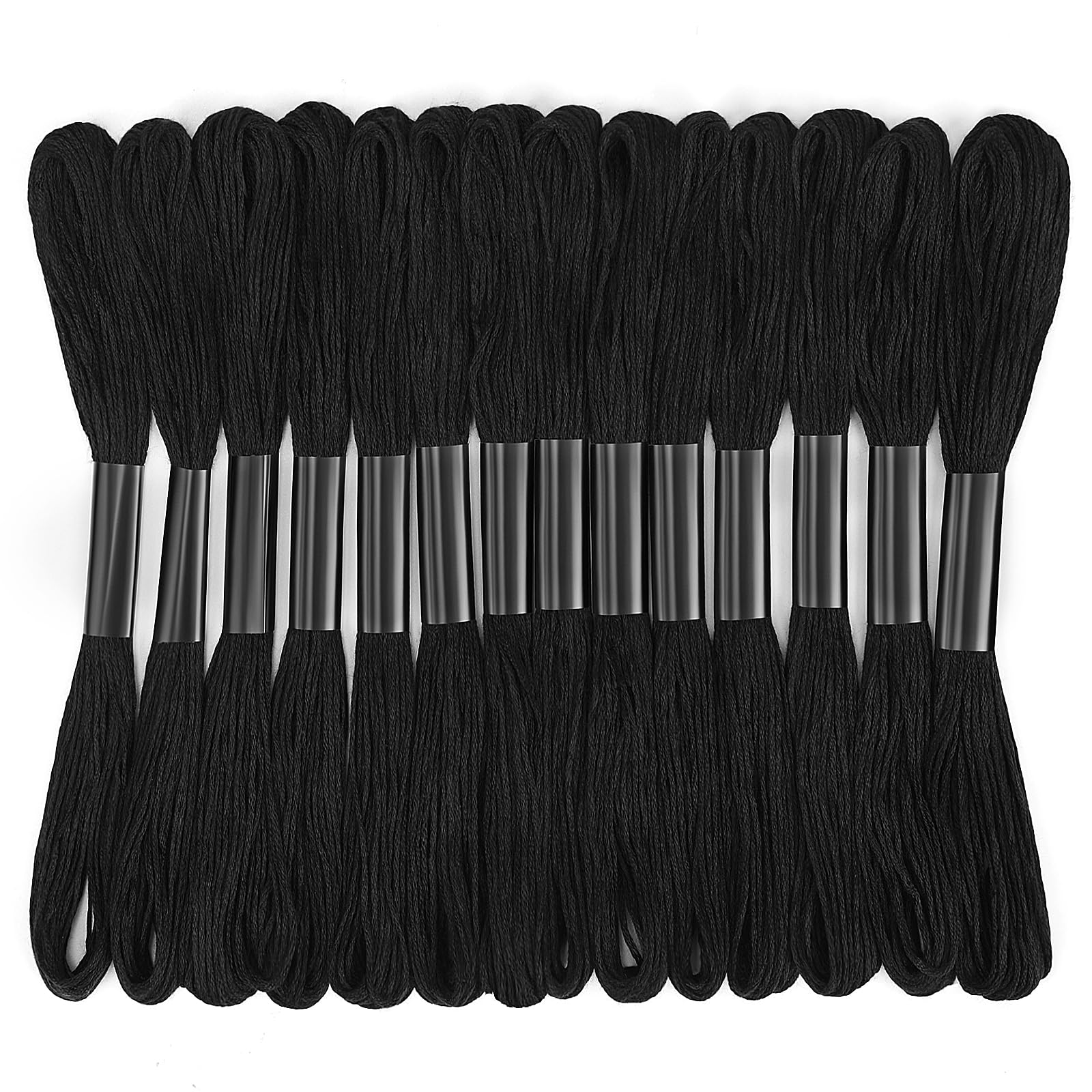 Black Embroidery Floss: 14 Skeins Embroidery Thread Cross Stitch Thread