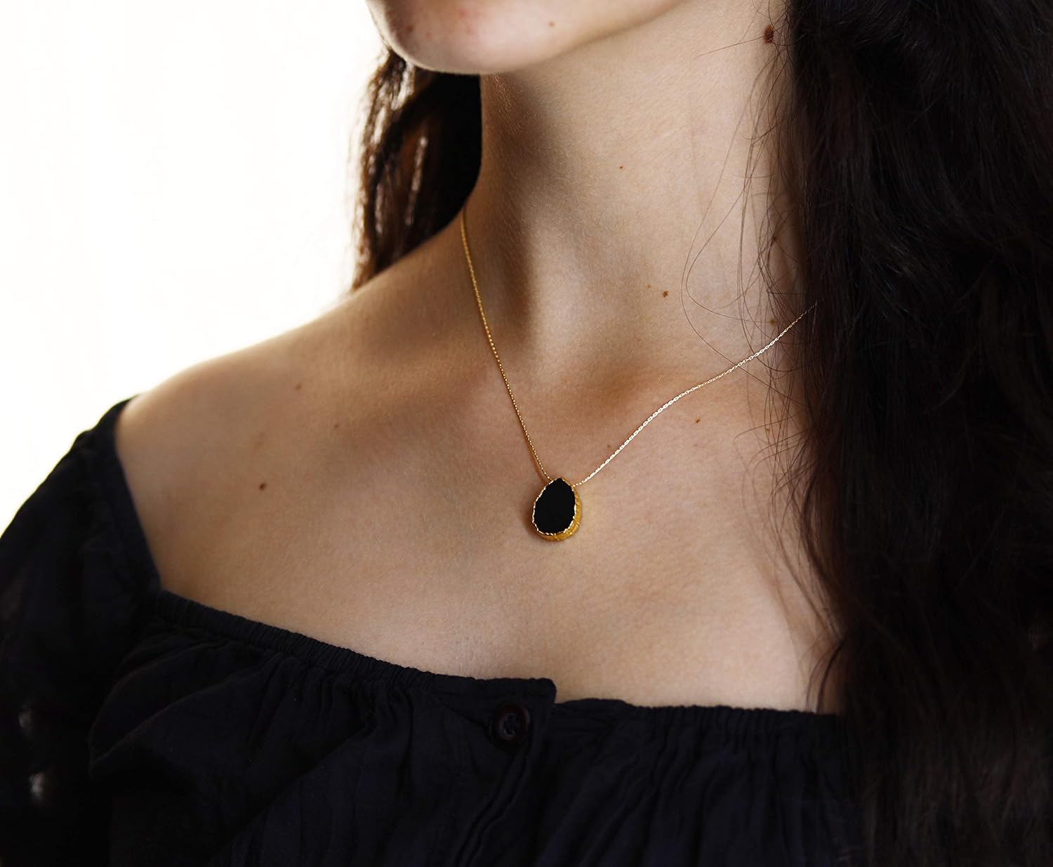 Be Wished Black Onyx Necklace for Women, 14K Gold Filled Inspirational Jewelry Gift Necklace with Meaningful Message - Image 3