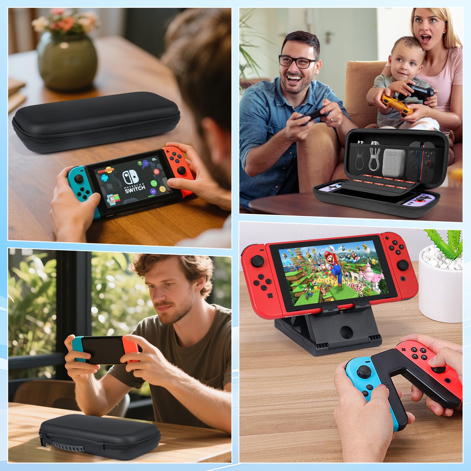 Custodia per Nintendo Switch 2 2025 Console - Portatile Borsa da Viaggio Trasport con 10 Cartucce di Gioco & Pellicola Protettiva - Trasparente Cover Rigida per Nintendo Switch 2 Console & Accessori