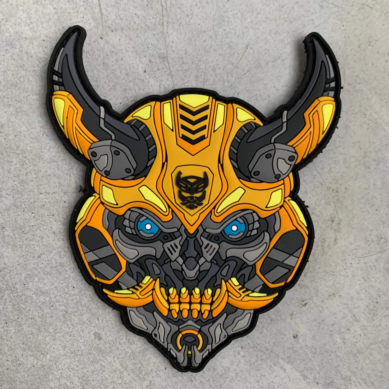 PatchlabOniversum Onibot 2 Bee PVC Rubber Patch, Durable & Vibrant, Hook and Loop Attachment, Mask Patches for Backpacks, Jackets, | for Collectors & Enthusiasts, Multicolor, 4inches