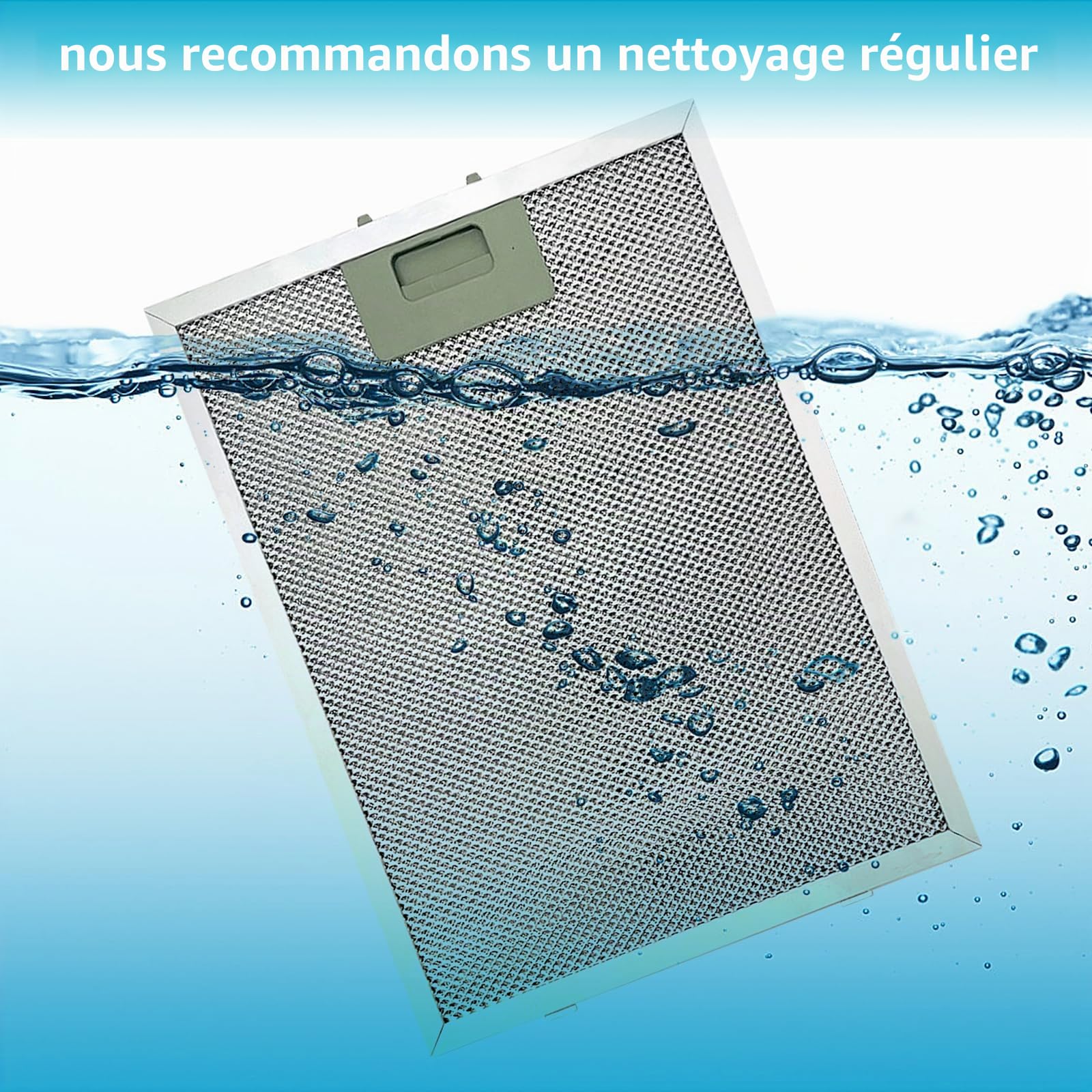 2 filtres en métal pour hottes, filtre de rechange (260 x 230 mm)