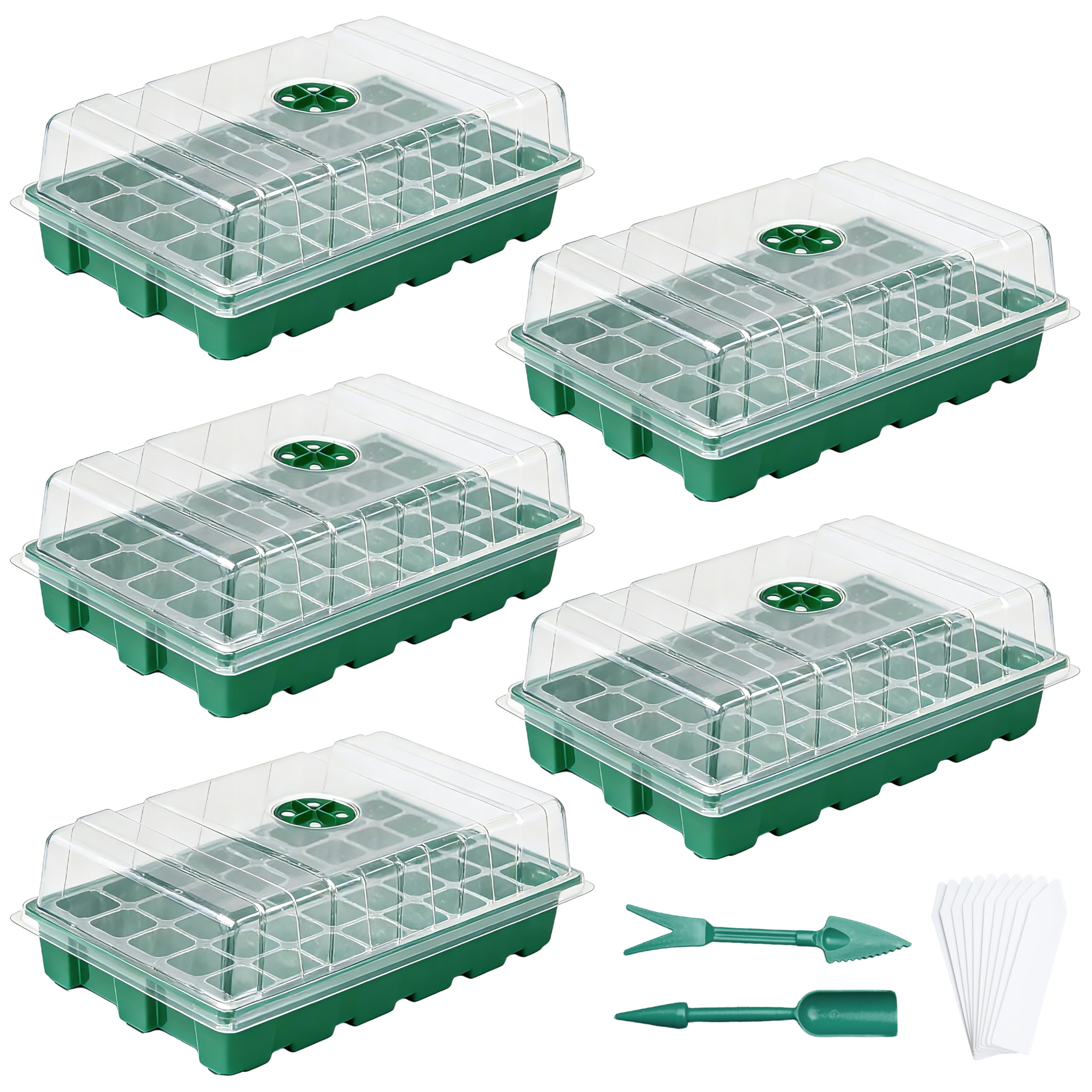 Kit de démarrage de graines avec plateau de démarrage de semences avec dôme d'humidité, kit de démarrage de plantes et mini kit de germination de serre pour démarrage de graines A1