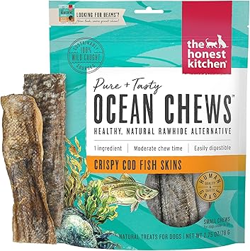 The Honest Kitchen Ocean ChewsTM Crispy Cod Fish Skins Dog Treats, 2.75 oz BeamsTM
