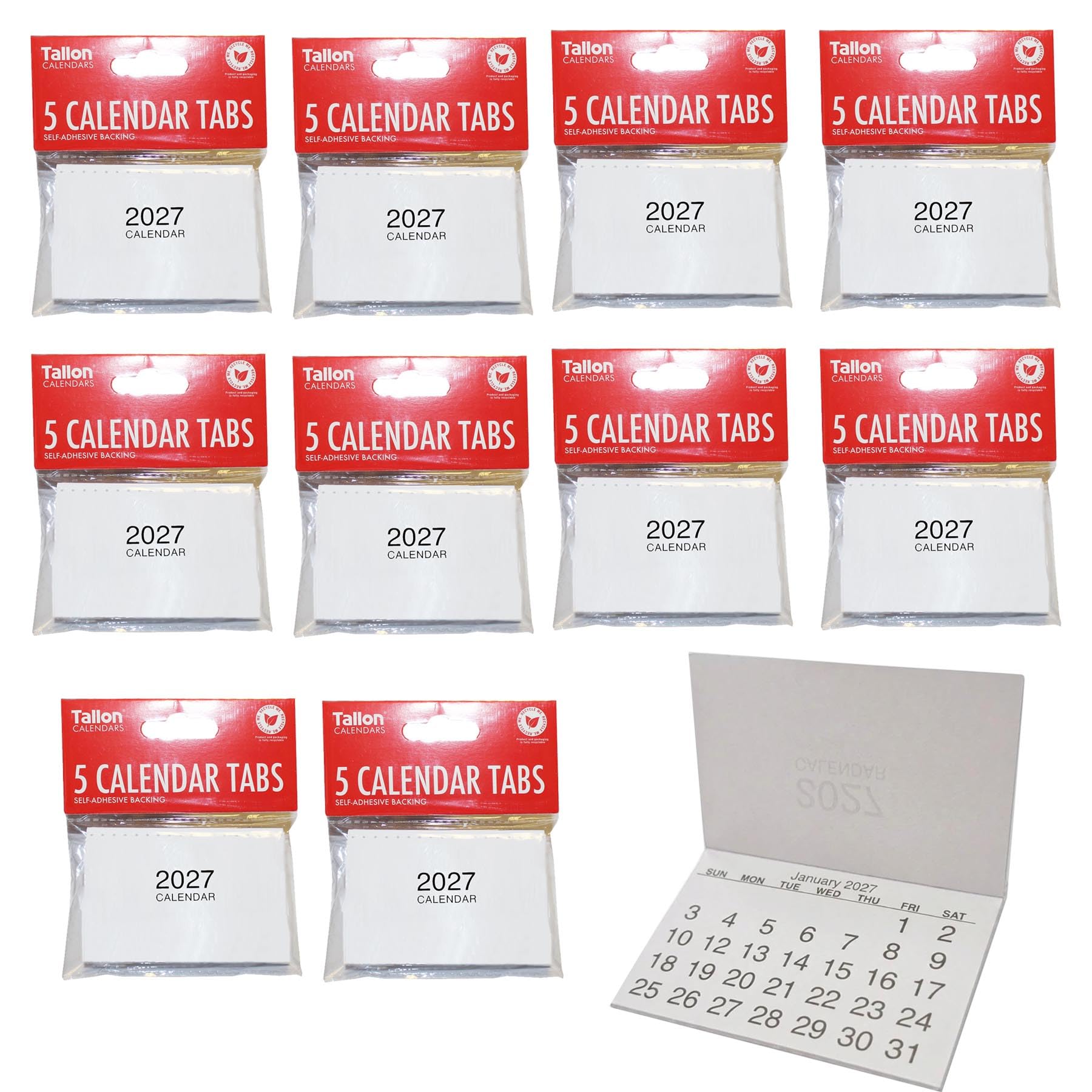 2027 Mini Calendar Tabs Month to View Offices Classrooms Kids Crafts (50)