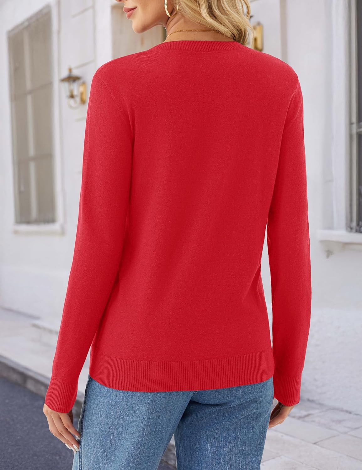 YUCOLEN Womens V Neck Sweaters Casual Long Sleeve Pullover Loose Fit Knit Sweater Spring Lightweight 2026 Tops - Image 5