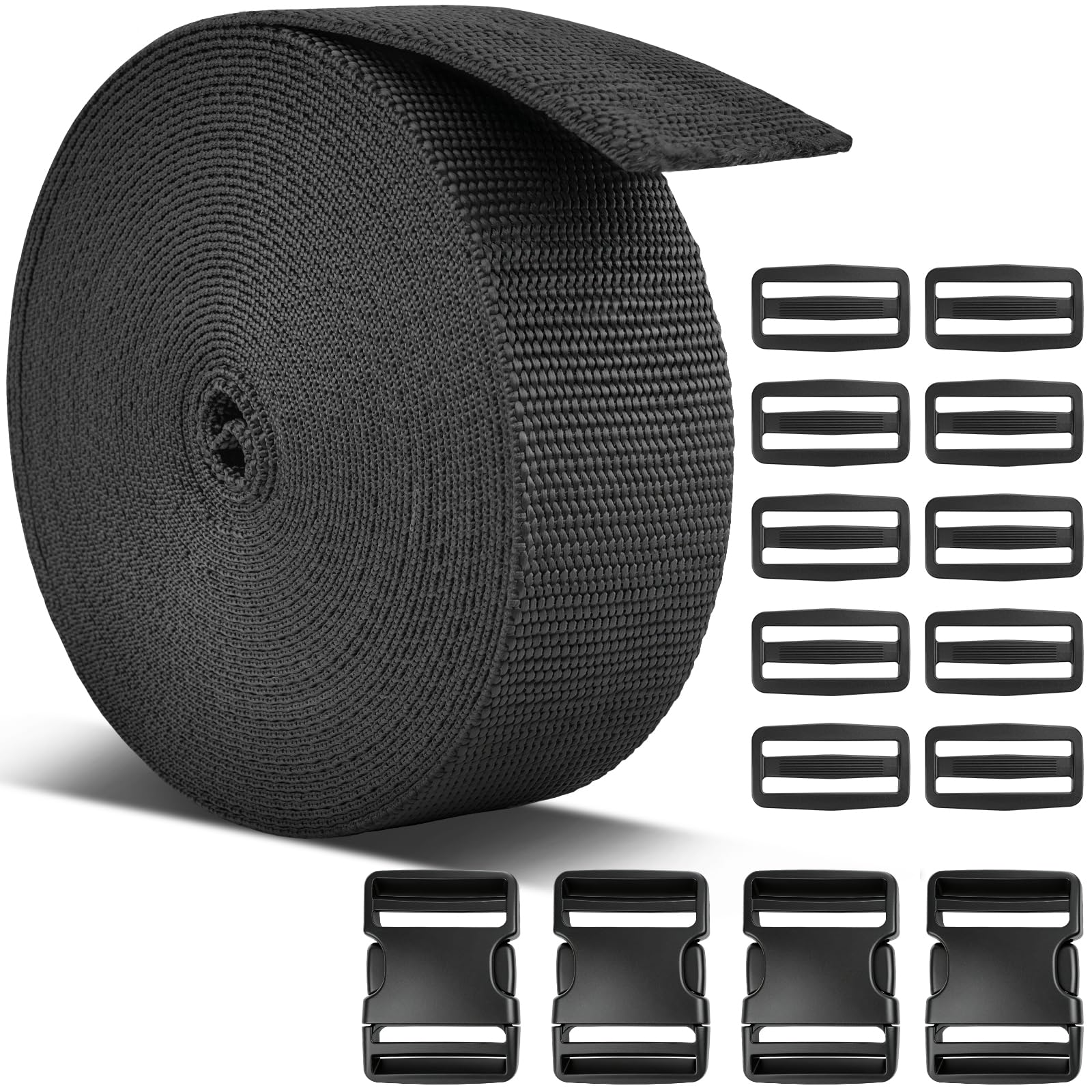Black Webbing Straps - 10 Yards, 1" Wide -9