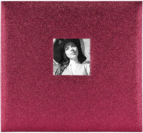 MCS MBI - Álbum de recortes con purpurina de vino tinto de 13.5 x 12.5 pulgadas con páginas de 12 x 12 pulgadas con apertura de fotos (860134)