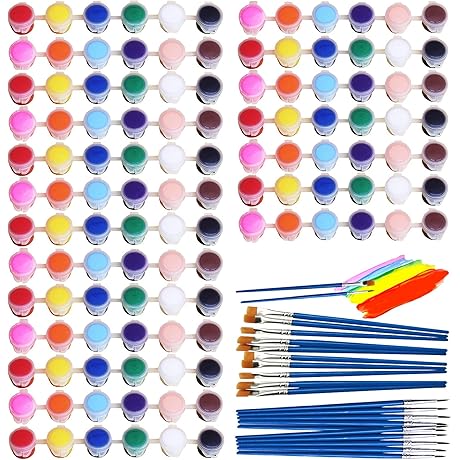 Aulufft - Mini Acrylic Paint Set Designed for Kids