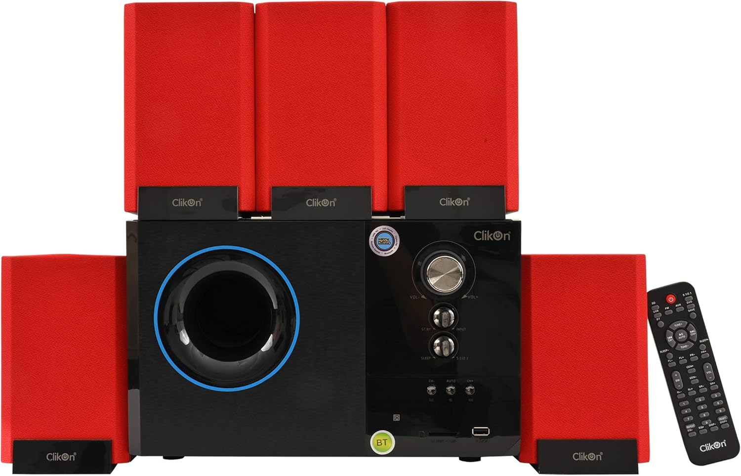 CLIKON 5.1 MULTIMEDIA SPEAKER WITH REMOTE FUNCTION, LED DISPLAY