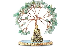 Buddha Statue with Healing Crystal Tree: A Serene Haven for Positive Energy