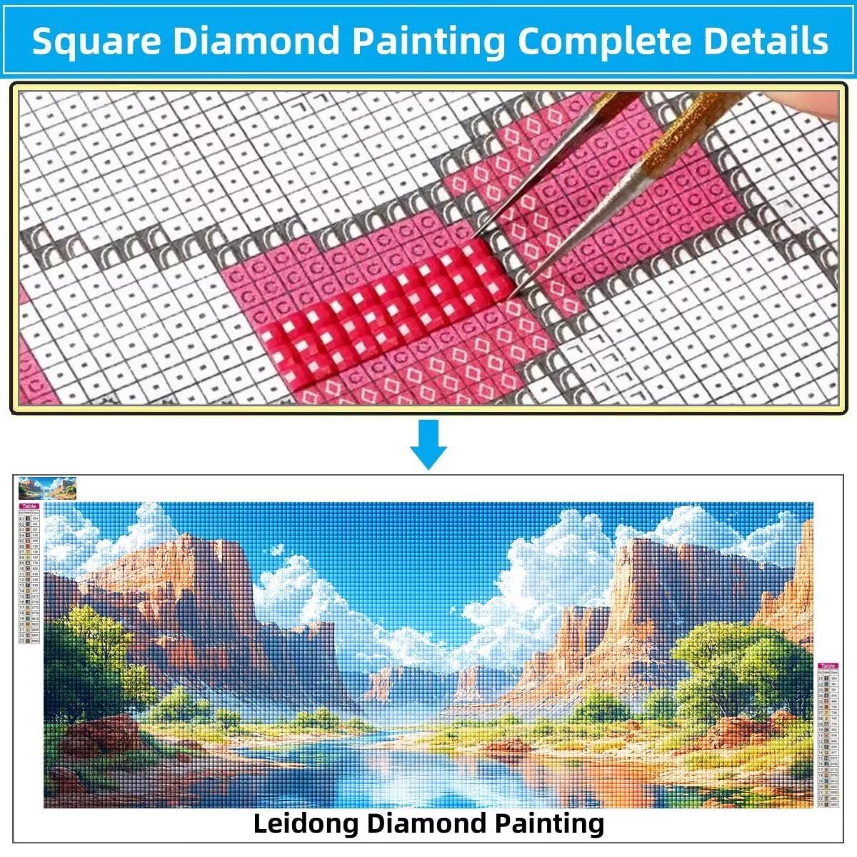 5D Diamond Painting Set für Erwachsene Große (50x150cm),Schlucht,Landschaft Diamant Painting Bilder Kinder,DIY Kristall Strass Cross Stickerei Malerei Bastelset für Büro,Wanddeko,Geschenke 55F-13372