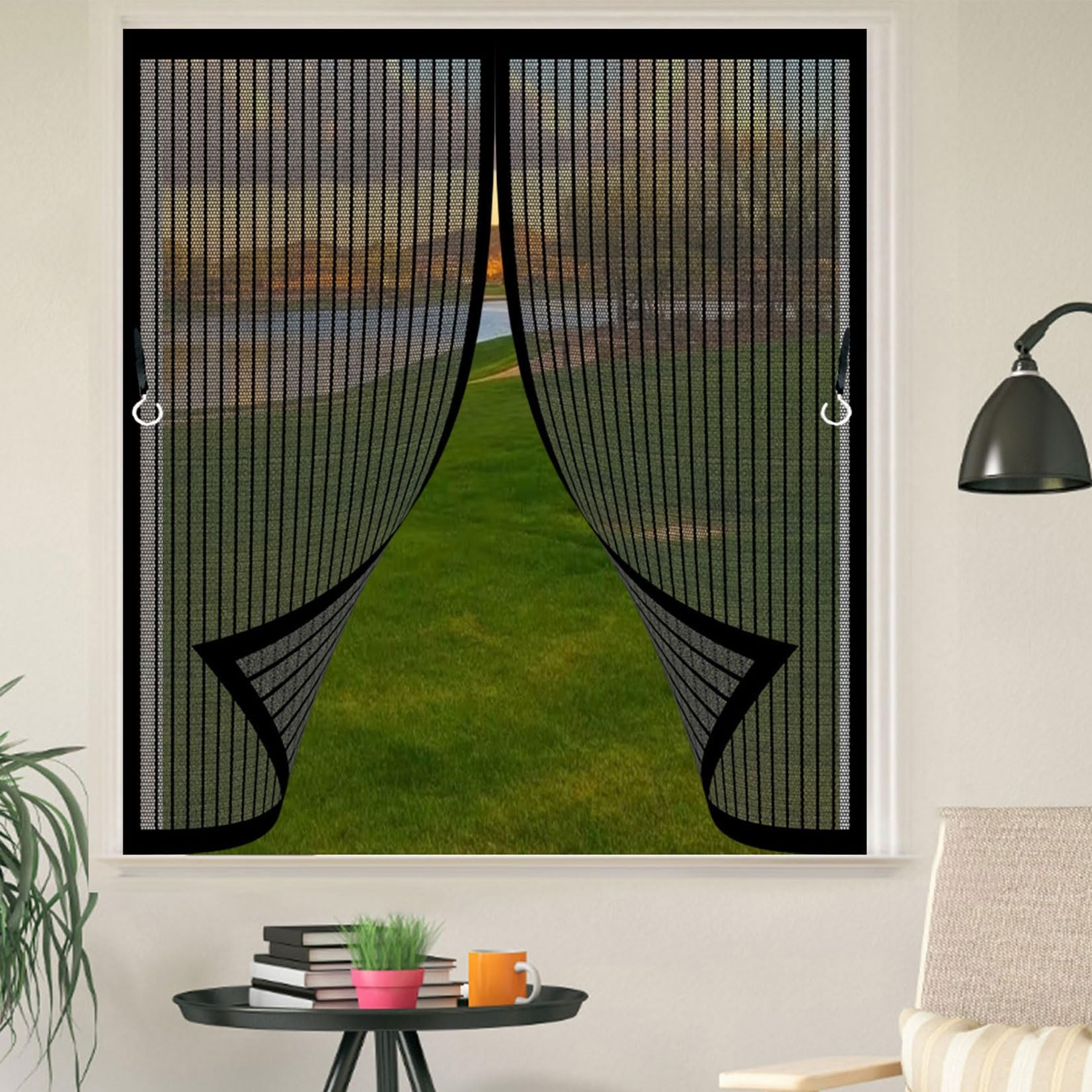 Moustiquaire aimantée 146 x 134 cm rideau magnétique pour porte