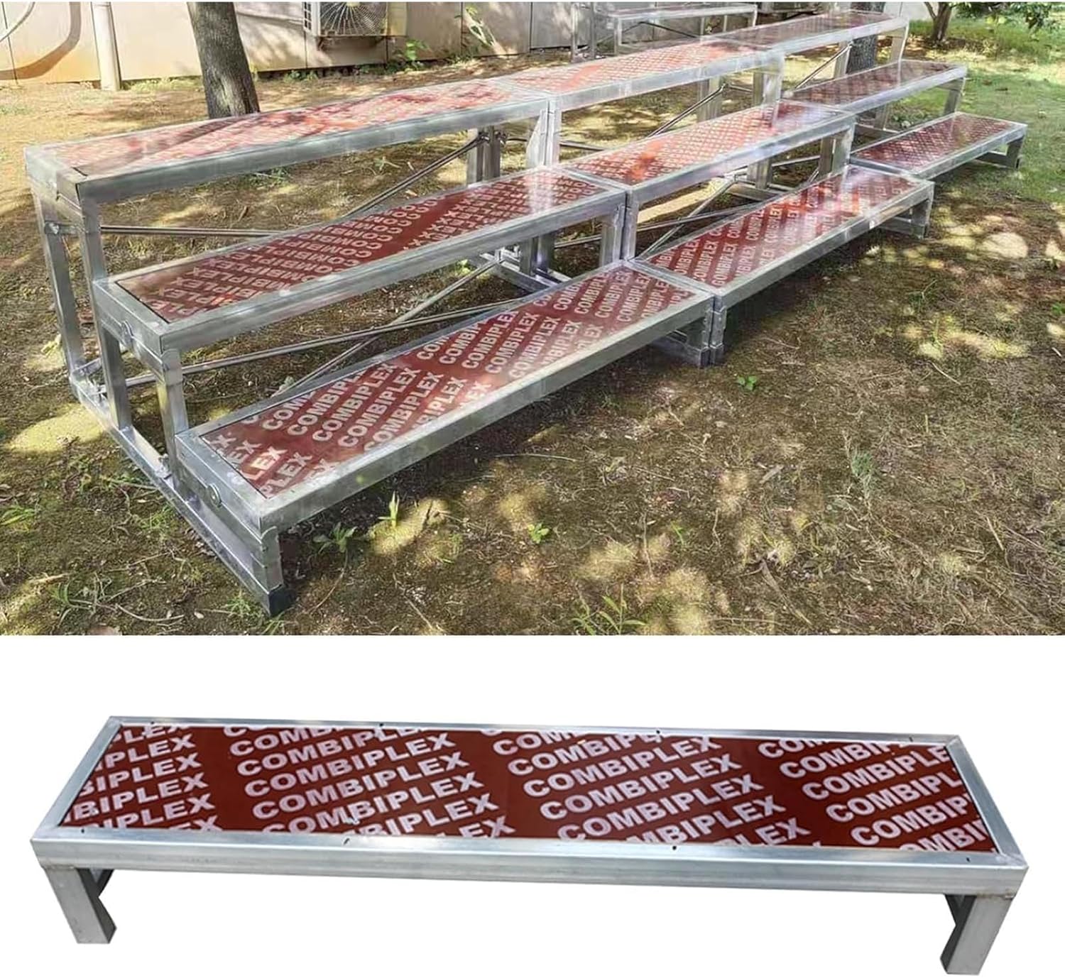 Portable Multi-Level Choir Risers - 1-Tier Step Platforms for School Performances, Straight Design, Easy Setup, Ideal for Concerts & Events