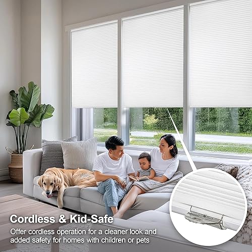 Miniatura 2 de Chicology Persianas celulares, bloquean la luz, sin cordón.