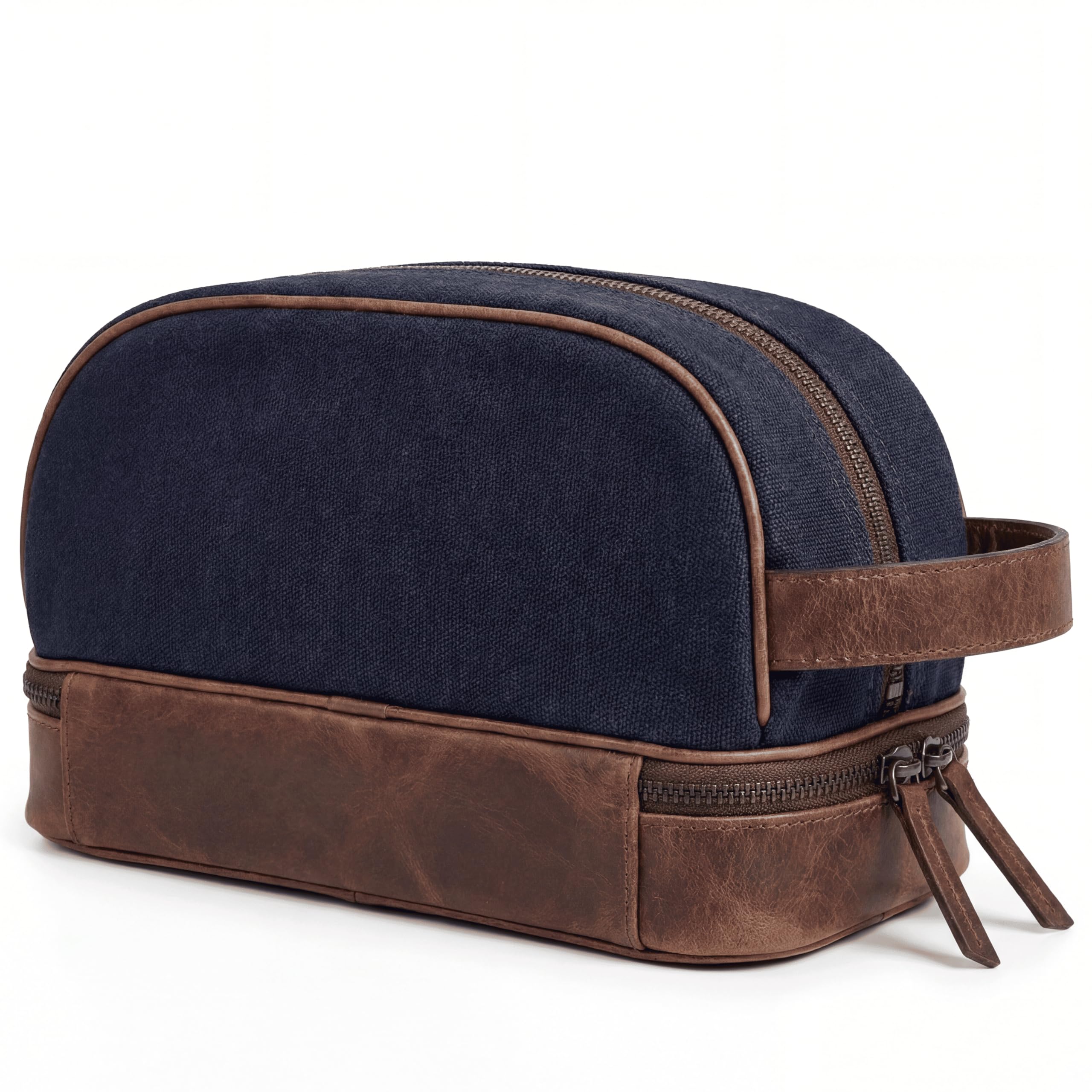 SID & VAIN® borsa toiletry vera pelle CARTER borsetta necessaire Toilette pochette beauty case da Viaggio uomo donna blu prodotto artigianale