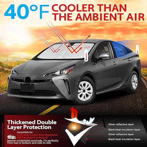 Miniatura 161 de KAYZT Parasol para parabrisas para Toyota Tacoma 2016-2025, plegable, accesorios de ajuste personalizado para ventana delantera