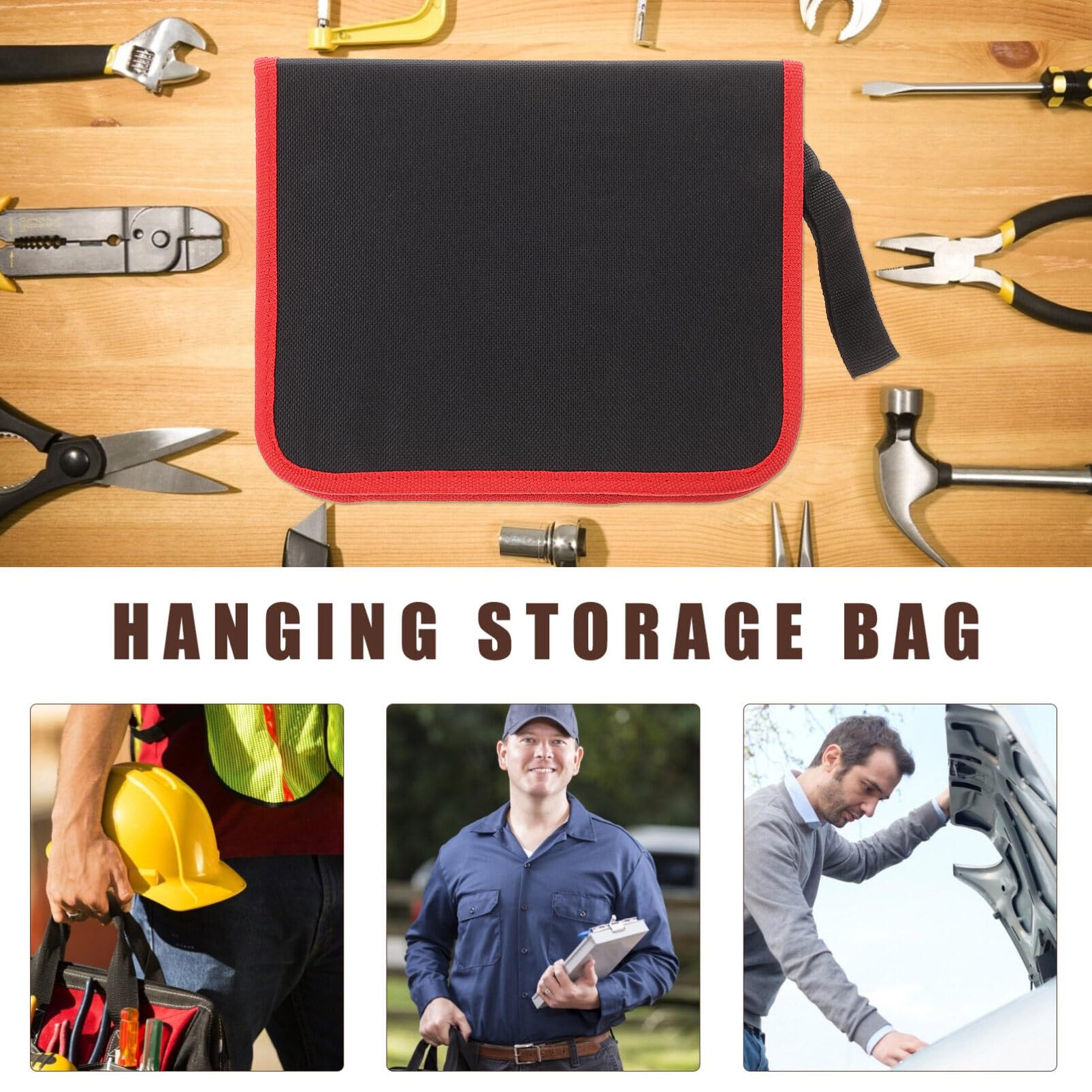 Bolsa De Almacenamiento De Brocas De Tela Oxford Con Asa Organizador Compacto Para Herramientas Portátil Para Bricolaje Y Carpintería 8.97X6.88X1.77 Pulgadas