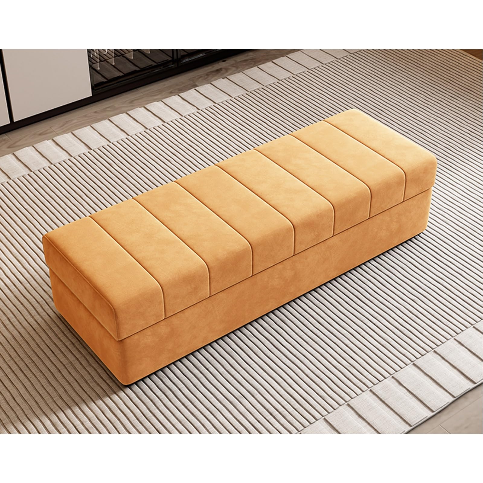 Repose-pieds rectangulaire élégant avec coffre griffe de chat gain de place