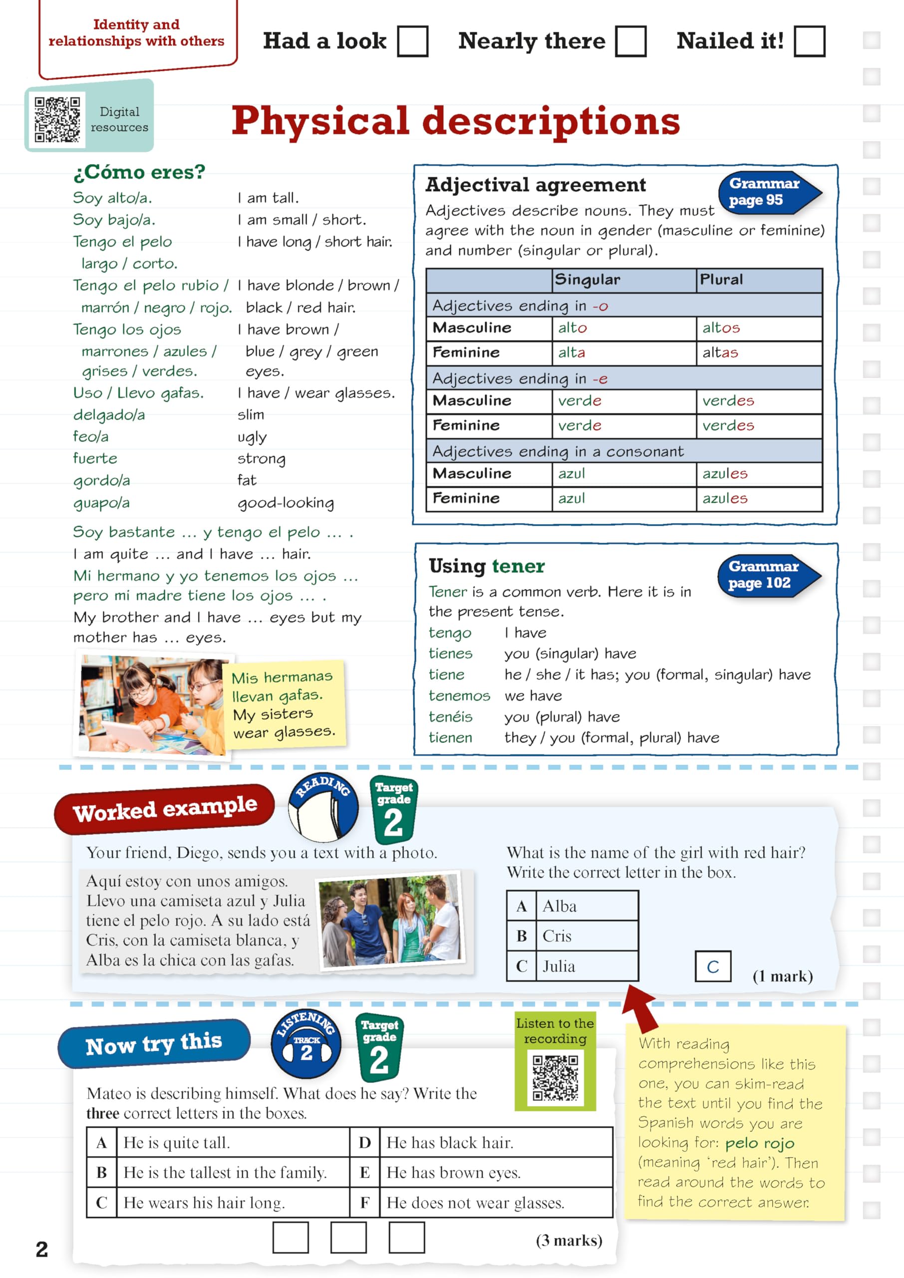Pearson Revise AQA GCSE Spanish Revision Guide incl. audio, quiz & video - for 2026, 2027 exams