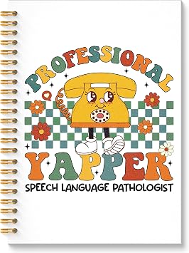 ROXMART Speech Language Pathologist Gifts Glitter Spiral Notebook, SLP Speech Therapy Journal for Women, Groovy Therapist Hardcover Notebook Journal for Writing Note Taking, 5.5x8.3 Inch