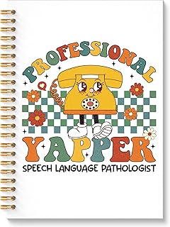 ROXMART Speech Language Pathologist Gifts Glitter Spiral Notebook, SLP Speech Therapy Journal for Women, Groovy Therapist Hardcover Notebook Journal for Writing Note Taking, 5.5x8.3 Inch
