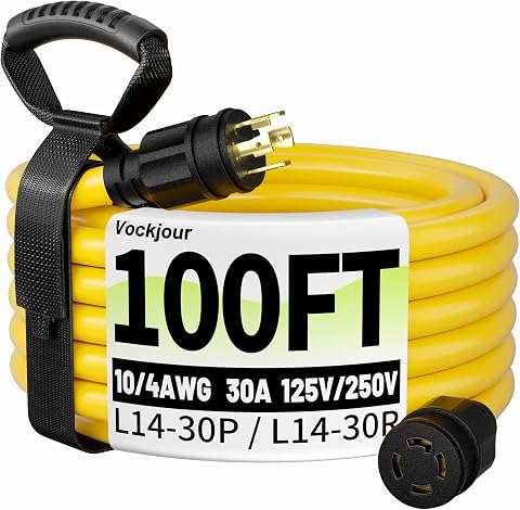 Vockjour 100FT L14-30P/L14-30R 30 Amp Generator Extension Cord, ETL Listed