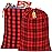 HRX Package 2pcs Cotton Santa Bag, 28x20 inch Plaid Fabric Drawstring Christmas Bags, Reusable Cloth Wrapping Bag with Gift Tag for Xmas Presents