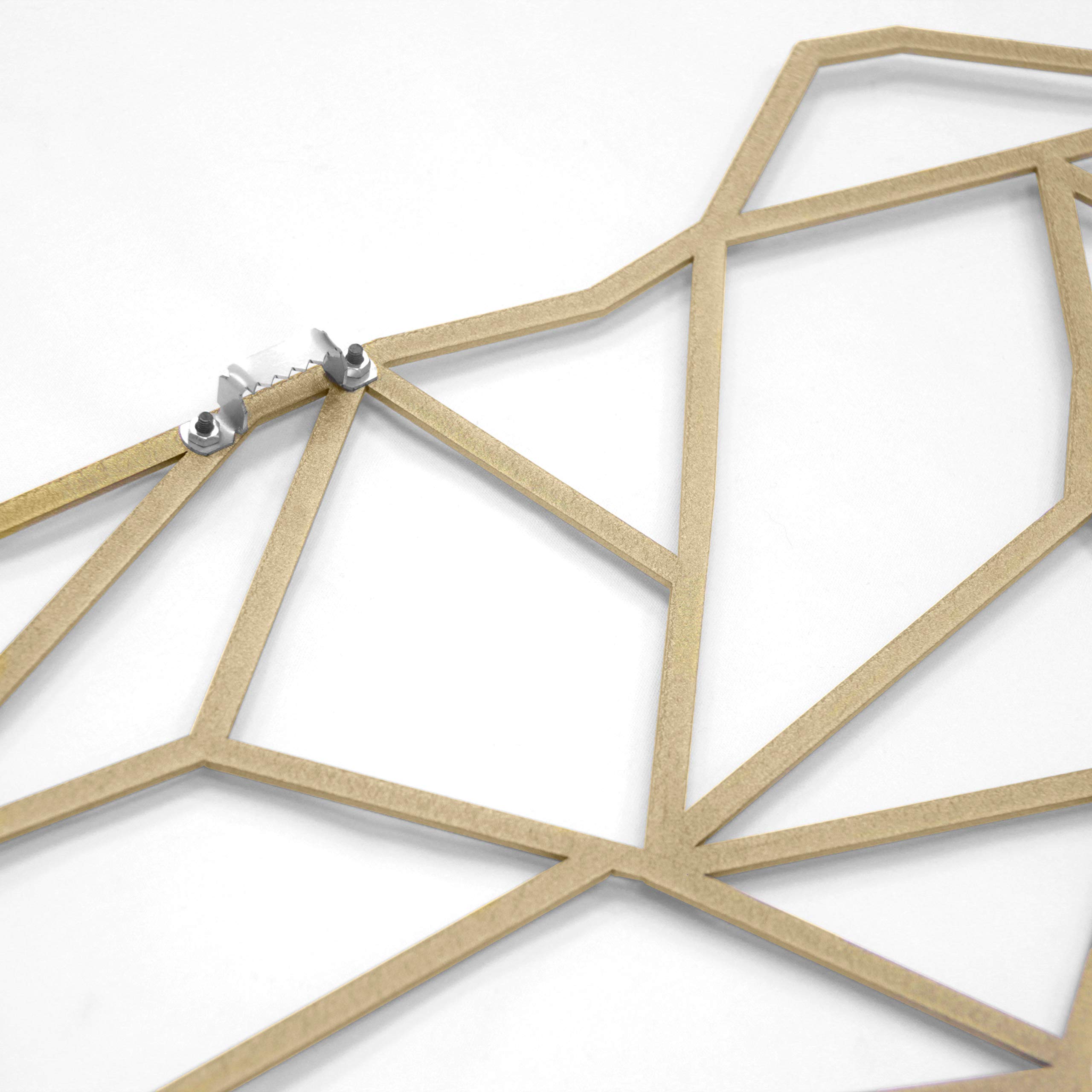 Hoagard World Map Gold Metal Wall Art, 60x100 cm, Gold, Geometric