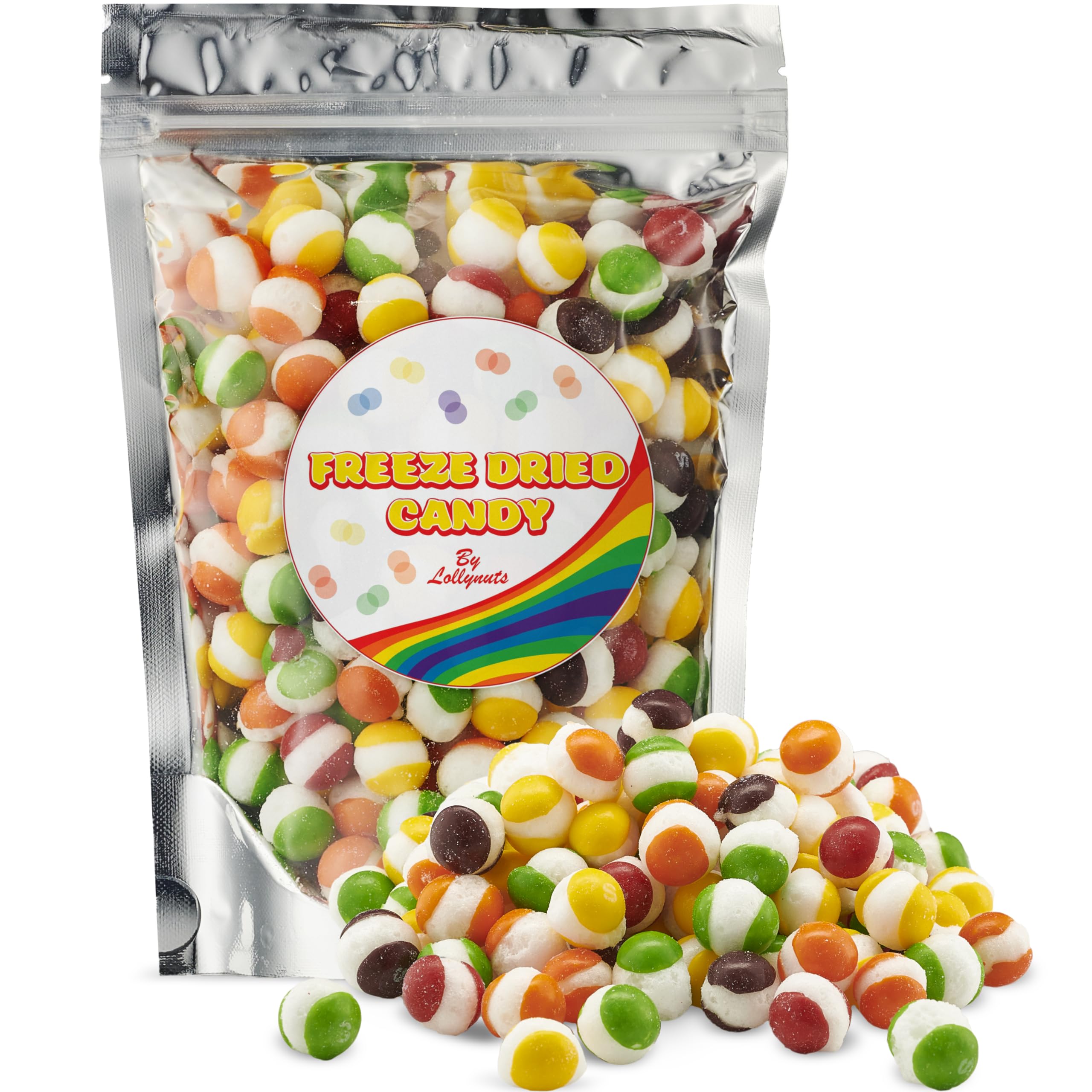 Lollynuts Freeze Dried Candy Original Flavor - Sweet & Crunchy freeze dry candy for Snacking and Parties - Assorted Fruit Flavors - 6 Oz