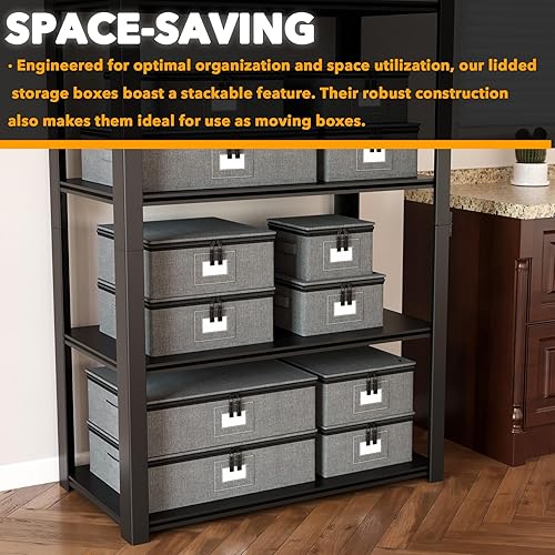 Miniatura 6 de SpaceAid Paquete de 6 contenedores de almacenamiento de China, fundas acolchadas apilables con separadores de placas suaves, cajas de embalaje de