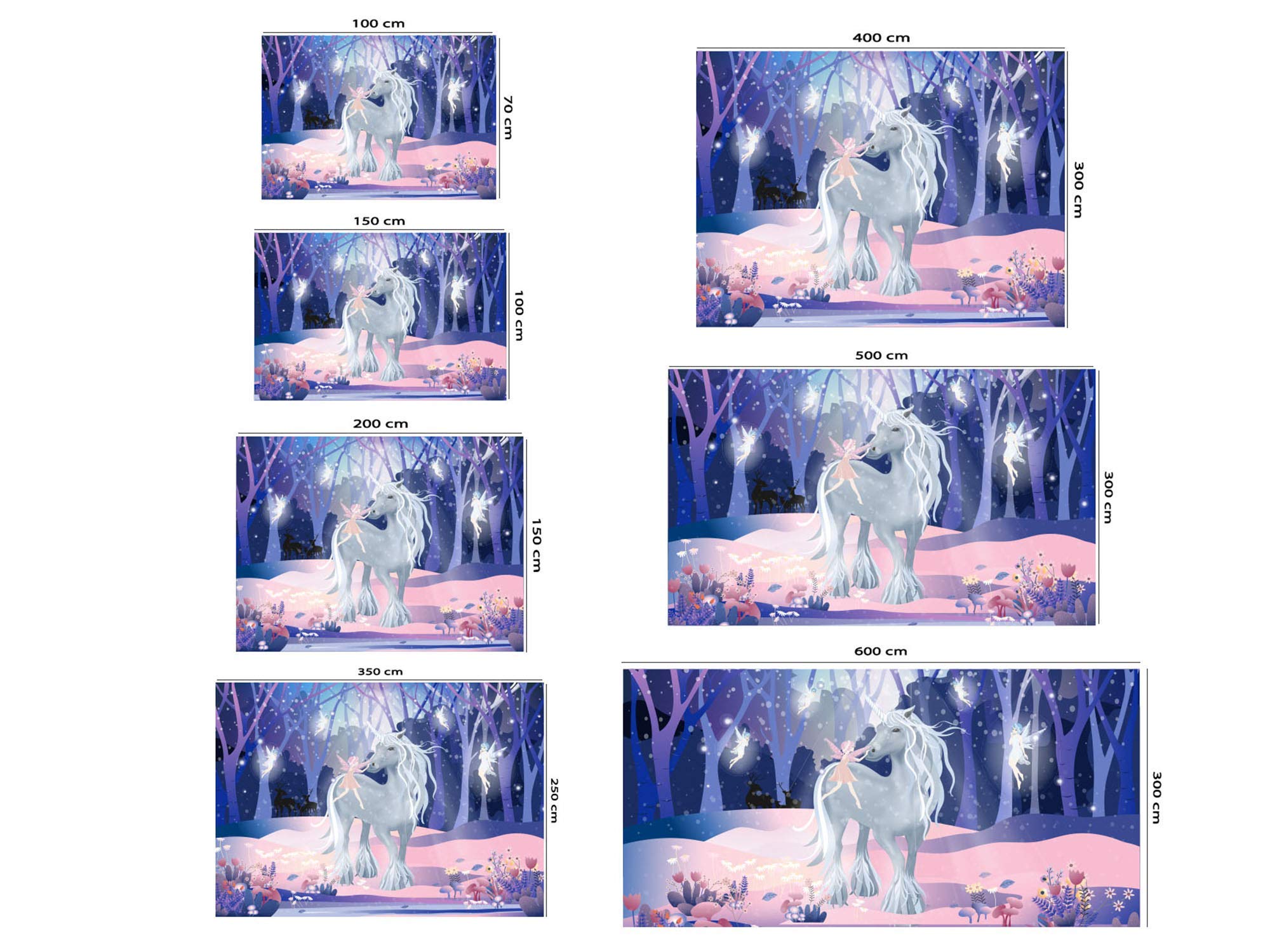 Oedim Fotomural Infantil Vinilo Para Pared Unicornio | Mural | Fotomural Vinilo Decorativo |350 x 250 cm | Decoración comedores, salones, habitaciones