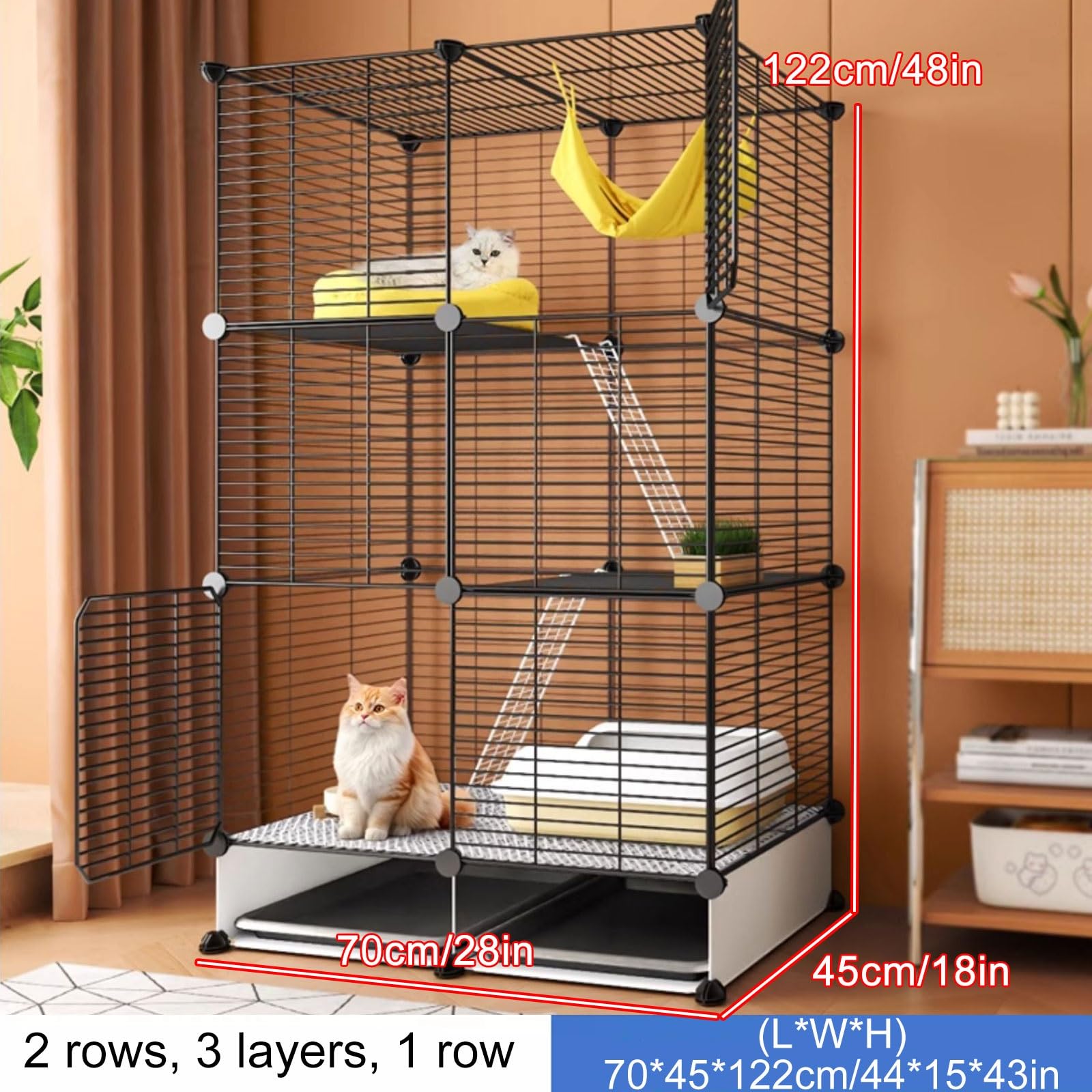 Jaula de metal desmontable para gatos para exteriores, ideal para conejos, chinchillas, ardillas, jaulas de interior disponibles