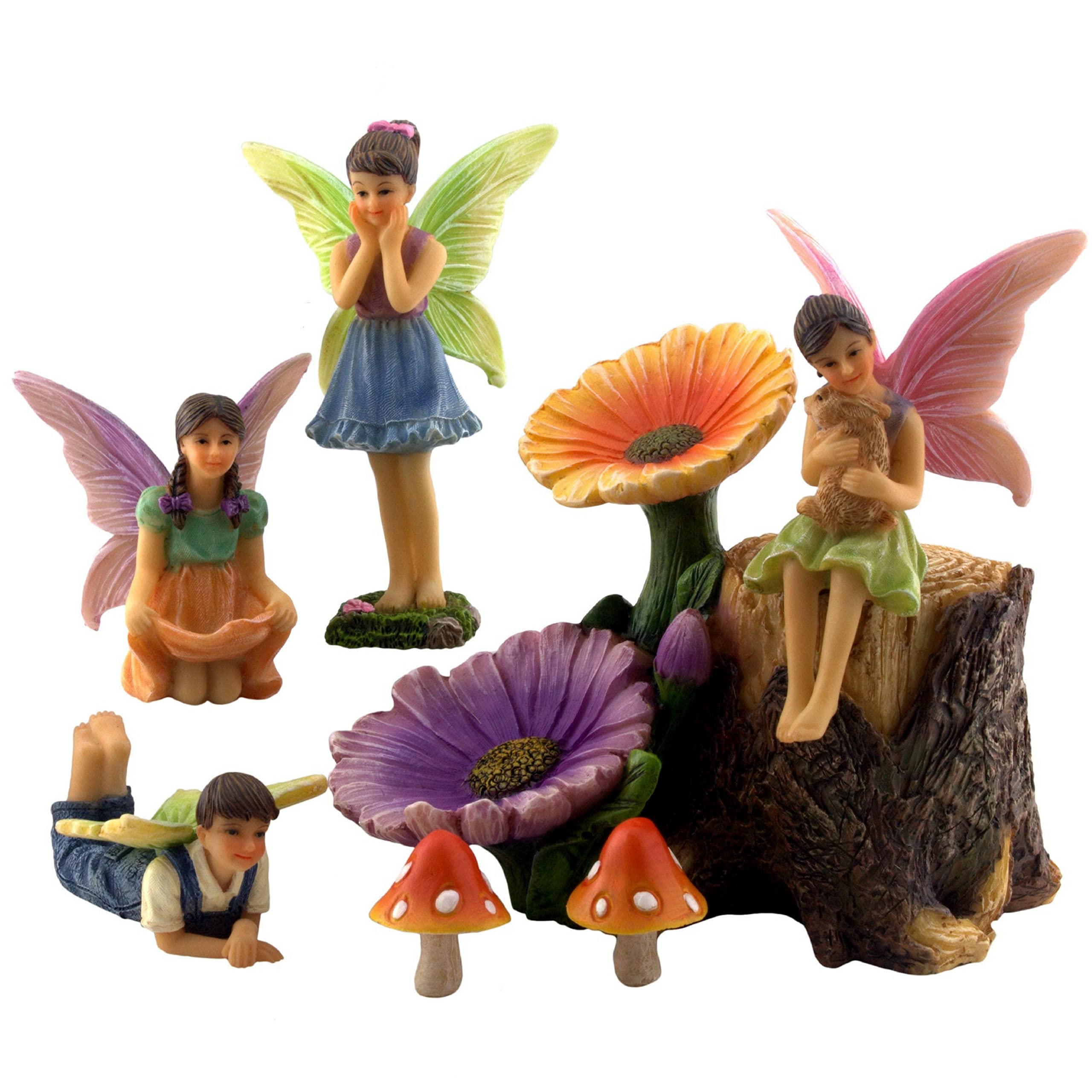 Set Di 6 Scoiattoli In Miniatura Per Giardino Delle Fate - Figure In Resina Per Terreno E Diramo