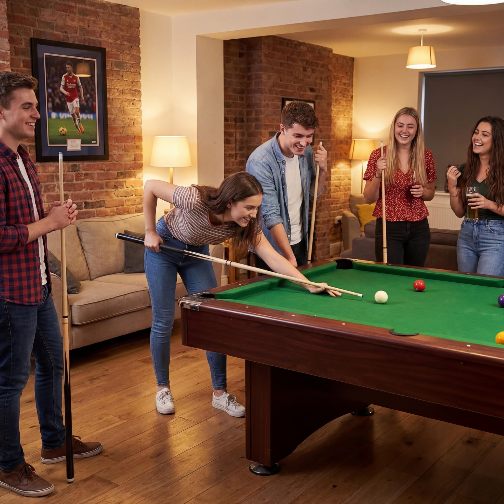 Wettarn 8 Sets Pool Cue Sticks 2 Piece 58 Inch House Bar Billiard Cue Stick  Pool